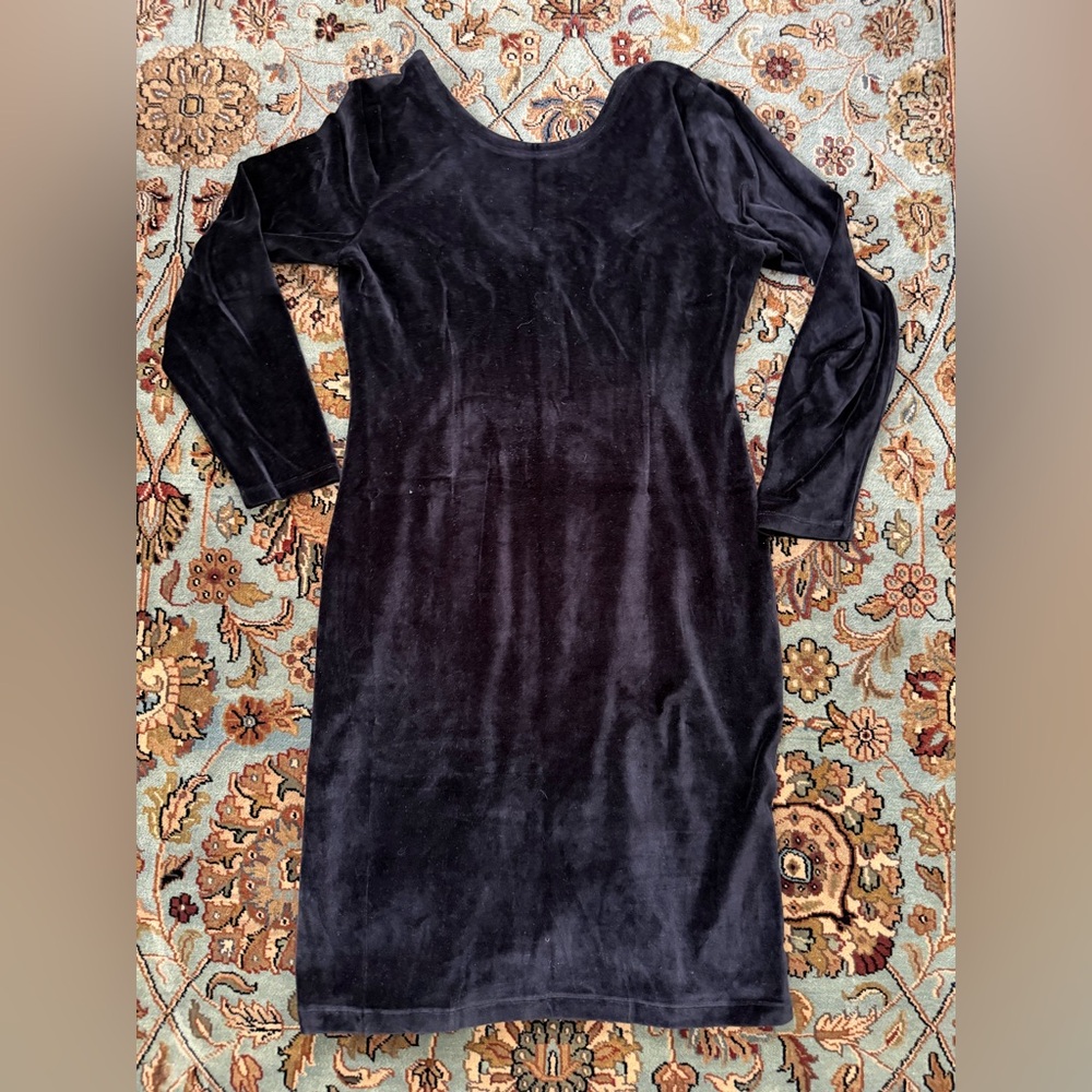 J. Crew Black Backless Italian Velvet Dress